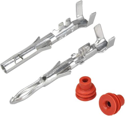 MUYI 100 pairs Replacement Pins for Electrical Plugs Waterproof Connector 1.5mm Series Heat Shrink Terminals including Male and Female (for 20-16 AWG) in Kuwait