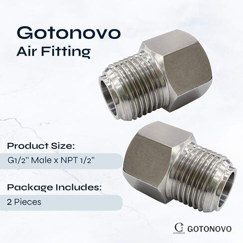 gotonovo NPT 1/2 Female Thread to 1/2 Inch Male Thread Pipe Fitting Converter Adapter Solid Brass 2 Pack in Saudi Arabia