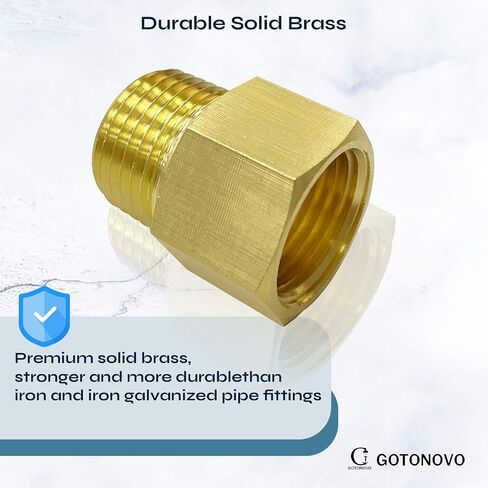 gotonovo NPT 1/2 Female Thread to 1/2 Inch Male Thread Pipe Fitting Converter Adapter Solid Brass 2 Pack in Saudi Arabia
