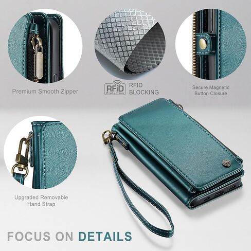 Defencase for iPhone 15 Pro Max Phone Case,【RFID Blocking】 for iPhone 15 Pro Max Wallet Case for Women Men with Card Holder Zipper PU Leather Protective Phone Cover for iPhone 15 Pro Max Case, Black in Kuwait