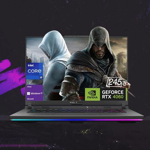 ASUS أحدث ROG Strix 16 بوصة WQXGA i9-14900HX RTX 4060 كمبيوتر محمول للألعاب، 16 بوصة WQXGA 2560 * 1600، Intel i9-14900HX، NVIDIA GeForce RTX 4060، 64 جيجابايت DDR5، 2 تيرابايت SSD، لوحة مفاتيح بإضاءة خلفية RGB، Windows 11 Home in Kuwait