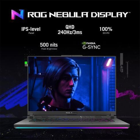 ASUS أحدث ROG Strix 16 بوصة WQXGA i9-14900HX RTX 4060 كمبيوتر محمول للألعاب، 16 بوصة WQXGA 2560 * 1600، Intel i9-14900HX، NVIDIA GeForce RTX 4060، 64 جيجابايت DDR5، 2 تيرابايت SSD، لوحة مفاتيح بإضاءة خلفية RGB، Windows 11 Home in Kuwait
