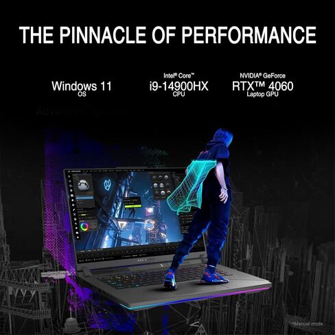 ASUS أحدث ROG Strix 16 بوصة WQXGA i9-14900HX RTX 4060 كمبيوتر محمول للألعاب، 16 بوصة WQXGA 2560 * 1600، Intel i9-14900HX، NVIDIA GeForce RTX 4060، 64 جيجابايت DDR5، 2 تيرابايت SSD، لوحة مفاتيح بإضاءة خلفية RGB، Windows 11 Home in Kuwait