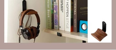 Headphone Hanger Headset Stand Hook Walnut Wood Headphone Holder Rack Hook Desk Tabletop Wall Mount Tape Under-Desk Headphone Hanger Holder, Universal Fit (Wall Mount) in Saudi Arabia