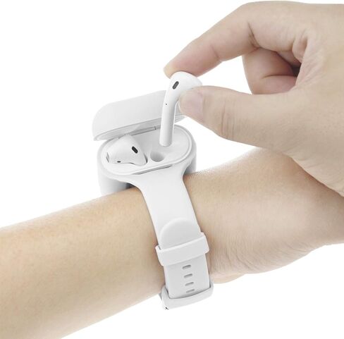 أحدث سوار معصم لعام 2021 لأجهزة AirPods/AirPods 2، غطاء حزام رياضي متوافق مع Apple Airpods 1st و2nd، حافظة شحن لاسلكية محمولة كاملة الحماية من السيليكون (أسود) in Saudi Arabia