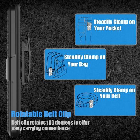 Tekcoo for Moto G Power 2022 Case Holster Clip, [Tstraw] Hard Shell [Built-in Kickstand] Secure Locking Belt Swivel Clip Defender Carrying Full Body Ultra Slim Case Cover Black in Saudi Arabia