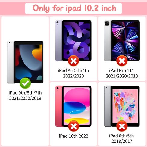 Coolden for iPad 9th 8th 7th Generation Case for Kid Girls iPad 10.2 Case with Screen Protector Kickstand Shoulder Strap Cute Cat Case Cartoon Silicone Protective Case for iPad 9th/8th/7th Gen-Pink in Kuwait