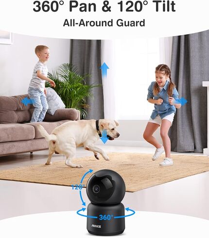 كاميرا ANNKE 1080P WiFi Pan/Tilt داخلية مع صوت ثنائي الاتجاه، وكشف الحركة البشرية، وتخزين بطاقة Cloud وSD، متوافقة مع Alexa in Kuwait
