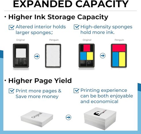 Penguin 67XL Ink Cartridges for HP Printers Deskjet 2755e 2800 2855e 4155e 2752 2723e Envy 6055 6052 Envy Pro 6458 6452 6455 Remanufactured High Yield 67 XL hp67 hp67xl 1 Color in Saudi Arabia