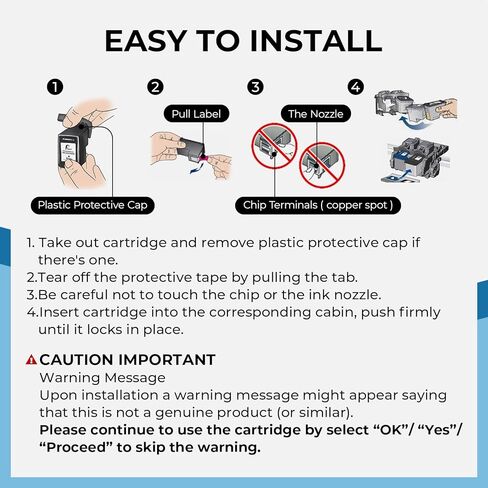 Penguin 67XL Ink Cartridges for HP Printers Deskjet 2755e 2800 2855e 4155e 2752 2723e Envy 6055 6052 Envy Pro 6458 6452 6455 Remanufactured High Yield 67 XL hp67 hp67xl 1 Color in Saudi Arabia