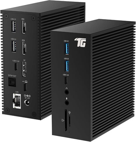 USB C Docking Station, Triple Display 17-in-1 Dock with DisplayPort, 2 HDMI, 6 USB, LAN, SD/TF Card Readers, 60W Charging, Audio in and Out, DC Input for Windows/MacOS Laptops in Saudi Arabia