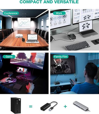 USB C Docking Station, Triple Display 17-in-1 Dock with DisplayPort, 2 HDMI, 6 USB, LAN, SD/TF Card Readers, 60W Charging, Audio in and Out, DC Input for Windows/MacOS Laptops in Saudi Arabia