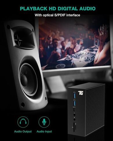 USB C Docking Station, Triple Display 17-in-1 Dock with DisplayPort, 2 HDMI, 6 USB, LAN, SD/TF Card Readers, 60W Charging, Audio in and Out, DC Input for Windows/MacOS Laptops in Saudi Arabia
