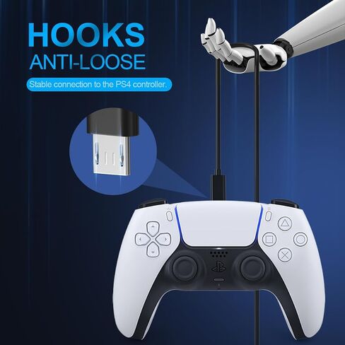 PS4 Controller Charger Cable,PS4 Charging Cord Compatible with Xbox One Controller,Playstaion-4,Dualshock-4,PS4 Slim Pro Controller.Braided Replacement Micro USB Data Sync for X-box One X Accessories in Saudi Arabia