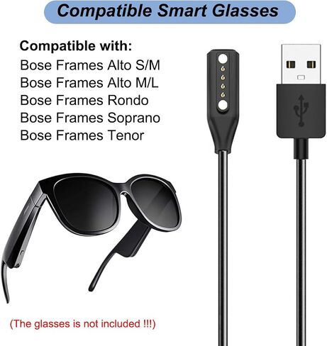 شاحن لنظارات Bose Frames الذكية، سلك كابل شحن USB بديل لنظارات Bose Frames Alto/Rondo/Soprano/Tenor Audio (1) in Kuwait