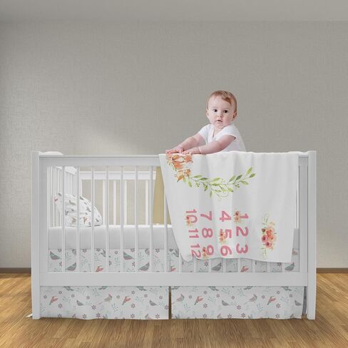 مستلزمات الأطفال من Woodland Animals، بطانية شهر الطفل لالتقاط الصور حديثي الولادة - بطانية عمر الطفل مع إطارين B34-1 in Kuwait