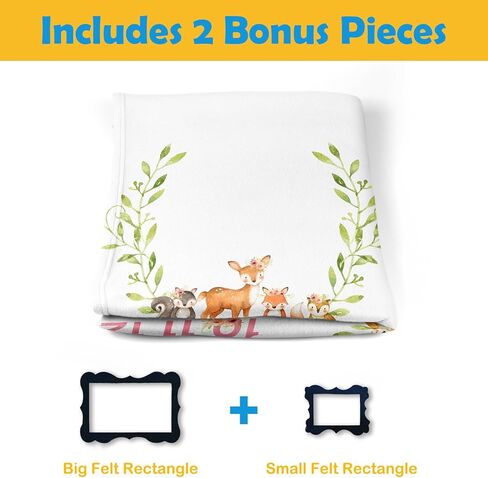 مستلزمات الأطفال من Woodland Animals، بطانية شهر الطفل لالتقاط الصور حديثي الولادة - بطانية عمر الطفل مع إطارين B34-1 in Kuwait
