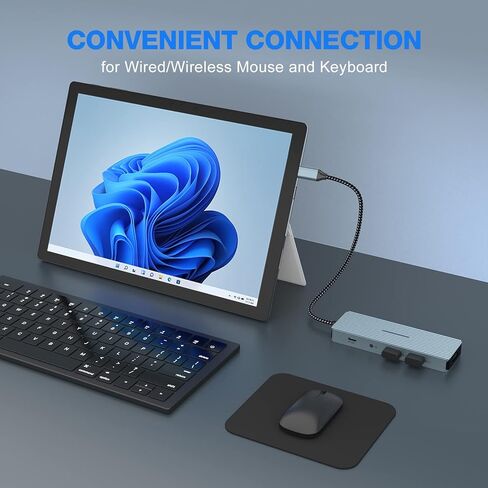 محول محور USB C HOPDAY - دونجل 10 في 1 مع HDMI 4K، محطة إرساء USB C، PD 100W، USB 3.0، قارئ بطاقة SD/TF، ​​صوت 3.5 مم، محور متعدد المنافذ لأجهزة الكمبيوتر المحمول والكمبيوتر اللوحي in Saudi Arabia