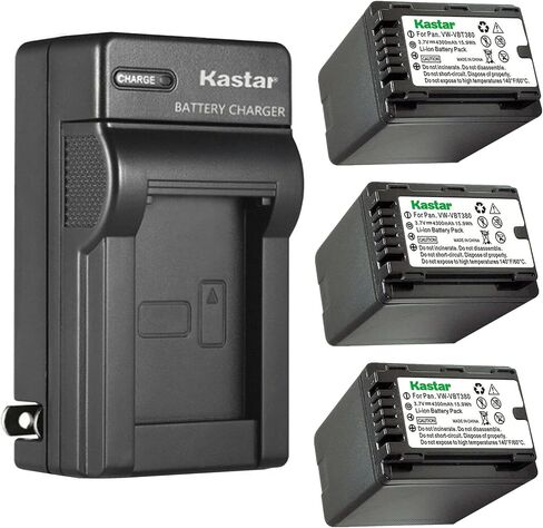 بطارية بديلة من 3 عبوات وشاحن حائط تيار متردد من Kastar لباناسونيك HC-V750، HC-V750M، HC-V750K، HC-V770، HC-V770K، HC-V770GK، HC-V770MGK، HC-V800، HC-V800K، HC- VX1، HC-VX1K، HC-VX870، HC-VX870K in Saudi Arabia