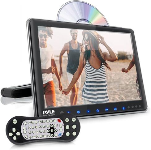 شاشة تثبيت عالمية لمسند رأس السيارة - مشغل DVD للوسائط المتعددة للسيارة مقاس 9.4 بوصة - نظام ترفيه صوتي وفيديو ذكي مع شاشة LCD تلفزيون LCD عالية الدقة - تتضمن دعامة تثبيت - Pyle PLHRDVD904.5 in Saudi Arabia