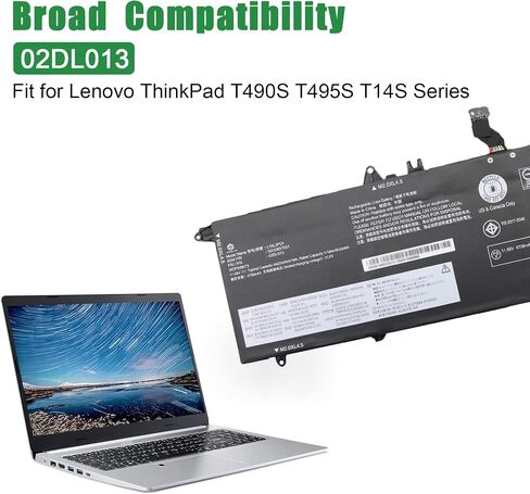 02DL013 L18L3PD1 SB10K97651 استبدال بطارية الكمبيوتر المحمول لينوفو ثينك باد T490s T495s T14s Gen 1 2020 Series 02DL014 L18M3PD1 SB10K97652 02DL015 L18M3PD2 02DL016 L18C3PD1 11.58V 57Wh in Saudi Arabia