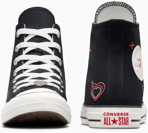 حذاء رياضي Chuck Taylor All Star Hi Top للسيدات من Converse، أسود/أبيض عتيق/Fever Dream، مقاس 8.5 in Saudi Arabia