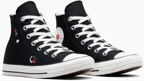 حذاء رياضي Chuck Taylor All Star Hi Top للسيدات من Converse، أسود/أبيض عتيق/Fever Dream، مقاس 8.5 in Saudi Arabia