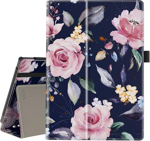VORI Case for All-New Amazon Fire 7 Tablet (Only fit 12th Generation, 2022 Release), Slim Vegan Leather Folio Stand Smart Cover with Hand Strap and Auto Wake/Sleep for Kindle Fire 7" Tablet, Black in Saudi Arabia