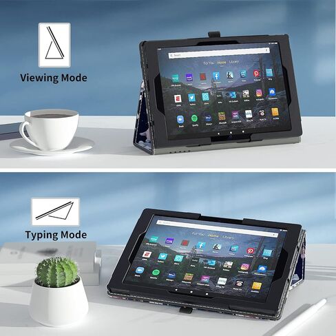 VORI Case for All-New Amazon Fire 7 Tablet (Only fit 12th Generation, 2022 Release), Slim Vegan Leather Folio Stand Smart Cover with Hand Strap and Auto Wake/Sleep for Kindle Fire 7" Tablet, Black in Saudi Arabia