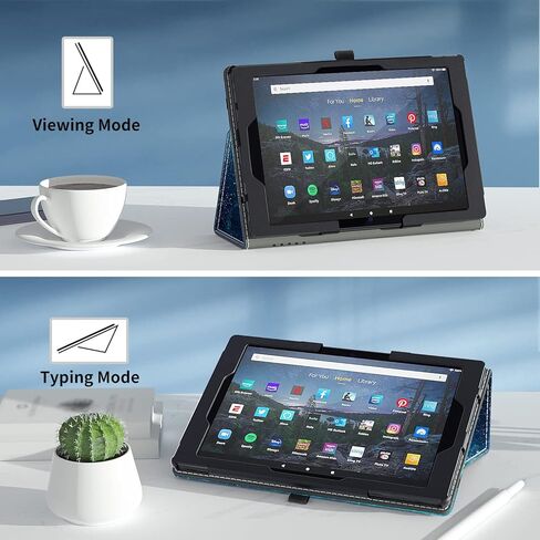 VORI Case for All-New Amazon Fire 7 Tablet (Only fit 12th Generation, 2022 Release), Slim Vegan Leather Folio Stand Smart Cover with Hand Strap and Auto Wake/Sleep for Kindle Fire 7" Tablet, Black in Kuwait