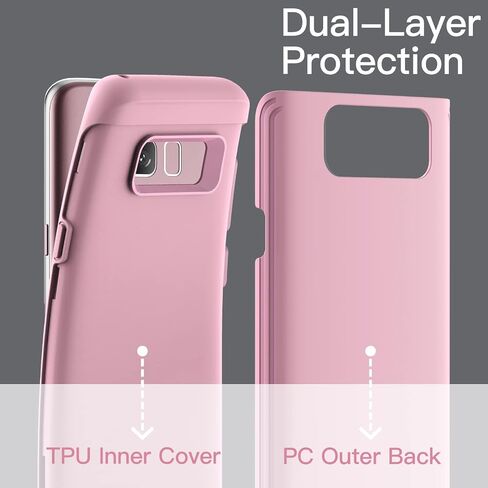 JETech Shockproof Case for Samsung Galaxy S8, Dual Layer Protective Phone Cover with Shock-Absorption (Black) in Saudi Arabia