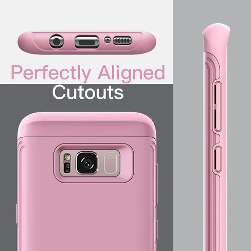 JETech Shockproof Case for Samsung Galaxy S8, Dual Layer Protective Phone Cover with Shock-Absorption (Black) in Saudi Arabia