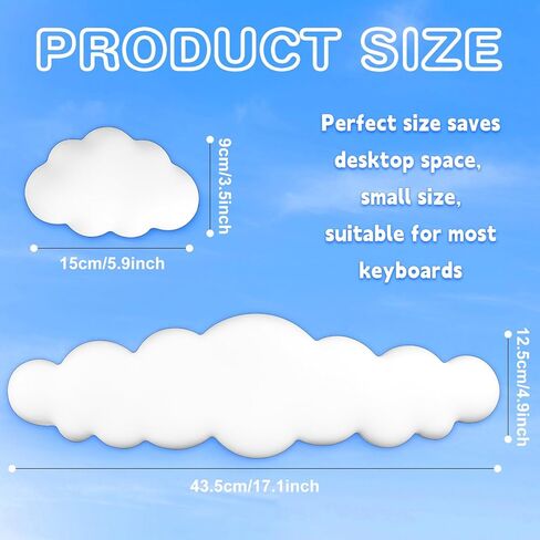 مسند معصم للوحة المفاتيح السحابية، لوحة مفاتيح لطيفة ولوحة ماوس - مسند راحة اليد للكوع ومسند للذراع من الإسفنج الذكي لدعم المعصم للكمبيوتر لوحة المفاتيح مع قاعدة غير قابلة للانزلاق لكتابة تخفيف الألم in Kuwait