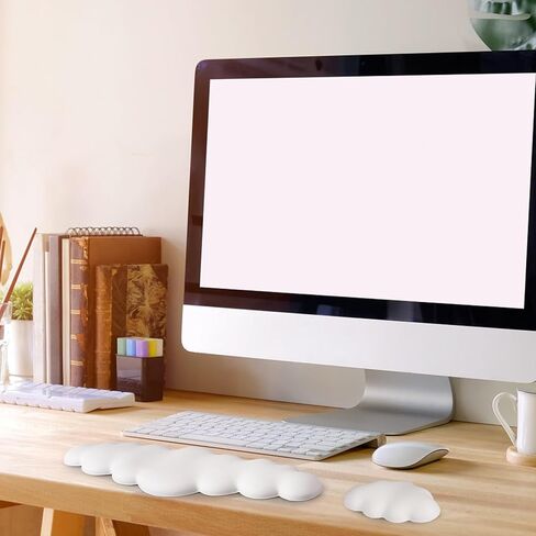 مسند معصم للوحة المفاتيح السحابية، لوحة مفاتيح لطيفة ولوحة ماوس - مسند راحة اليد للكوع ومسند للذراع من الإسفنج الذكي لدعم المعصم للكمبيوتر لوحة المفاتيح مع قاعدة غير قابلة للانزلاق لكتابة تخفيف الألم in Kuwait