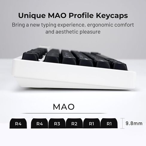 HITIME XVX Meow Meow Keycaps Set, Dye-Sublimation Cute PBT Keycaps, MAO Profile Cat Key caps, 143 Keys Custom Keyboard Keycaps for 61/64/68/84/87/100/104/108 Cherry MX Mechanical Keyboard in Kuwait
