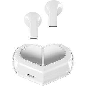 Pink Heart Wireless Earbuds for Girls Kids, Cute Small Mini Tiny Invisible Earbuds Wireless Bluetooth for Small Ears Canals Women Rose Gold Kawai Blue Tooth Ear Buds for iPhone Android