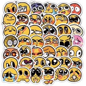 60Pcs Yellow Face Stickers, Happy and Sad Emotion Stickers, Waterproof Vinyl Cute Stickers for Water Bottle Laptop Phone Journal Scrapbooking