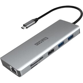 11-in-1 Hub with Dual 4K HDMI, Gigabit Ethernet, PD 3.0, and USB Ports for USB C Laptops - Mirror Mode Supported (MacOS) - includes Bonus Pocket Microscope!