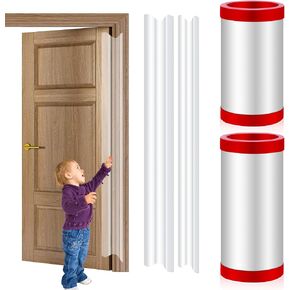 Finger Pinch Door Guard - Child Door Protector & Baby Proofing - 2 PCS Door Jam Shield Hinge Cover for 90 & 180 Degree Door Frames & Gates