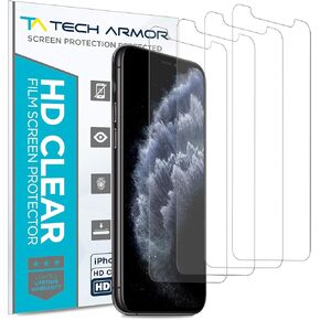 Tech Armor HD Clear Film Screen Protector Designed for Apple iPhone 11 Pro, iPhone X and iPhone Xs 5.8 Inch 3 Pack 2019