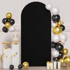 FUHSY Wedding Arch Cover Peach Arch Stand Cover 2.6x6FT Arch Covers Stretchy Backdrop Fabric Spandex Fitted Arch Backdrop Cover Chiara Backdrop Arch Cover for Baby Shower Balloon Party Decor