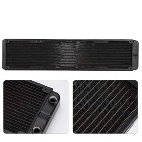 Computer Heat Exchanger Radiator, G1/4 Thread 480mm Water Cooling Radiator 18-Tubes Aluminum Alloy Heat Exchanger Computer for Cooling System