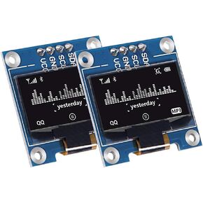 2 قطعة 0.96 "OLED وحدة I2C IIC المسلسل 12864 128X64 OLED وحدة عرض مع سائق SSD 1306 (أبيض OLED) in Kuwait