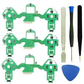 CTHTBZ 3PCS Ribbon Circuit Board Film Flex Cable for PS4 Dualshock 4 JDS-030 030 Controller Conductive Film Keypad Flex Cable PCB Joystick Buttons