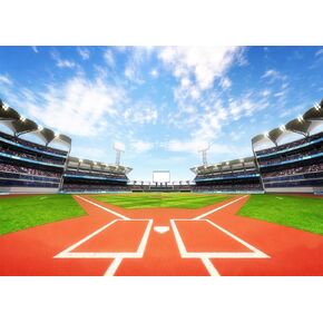 Baseball Backdrop Outdoor Sports Baseball Field Stadium Background for Baby Shower Birthday Party Decoration Banner Photoshoot Props, 7X5FT