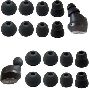 Silicone Ear Tips for B&O Beoplay EQ/Beoplay E8 Tips Replacement Ear Earbuds Tips for B&O Beoplay EQ/ E8 3.0 Earbuds 6 Pairs L/M/S Double Flange Rubber Black