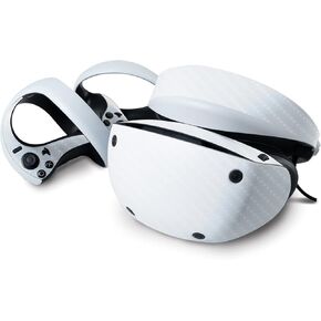 MightySkins Carbon Fiber Skin Compatible with Sony Playstation VR2 - Solid White | Protective, Durable Textured Carbon Fiber Finish | Easy to Apply & Change Styles | Made in The USA