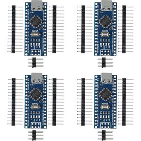 4Pcs for Nano V3.0, Nano Board ATmega328P 5V 16M Micro-Controller Board CH340C Chip 5V 16MHz Type-C Connection Compatible with Nano V3.0(Without USB Cable)