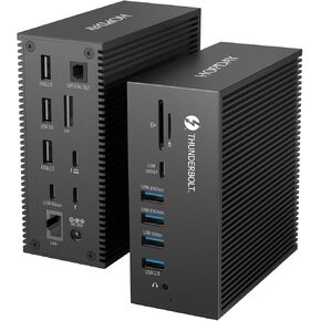 18 in 1 USB Dock 40 Gbit/s, Docking Station with DP 8K@30Hz, Duales 4K@60Hz Display, PD 60W, USB-C 10Gbs, 2xUSB-A 10Gbs, SD/TF, Audio, Gigabit Ethernet for Windows 10 or Later Systems