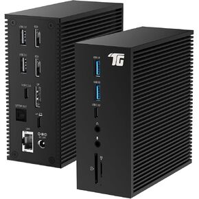 OBERSTER USB C Docking Station, Triple Display 17-in-1 Dock with DisplayPort, 2 HDMI, 6 USB, LAN, SD/TF Card Readers, 60W Charging, Audio in and Out, DC Input for Windows/MacOS Laptops